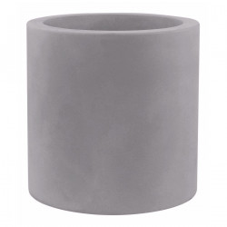 Très grand pot Cylindrique gris argent, simple paroi, Vondom, Diamètre 120 x Hauteur 100 cm