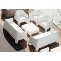 Coussin pour fauteuil Lounge Solid, Vondom, tissu Silvertex, coloris gris carbone
