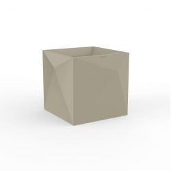 Pot Faz carré, design à facettes 40x40xH40 cm, Vondom écru