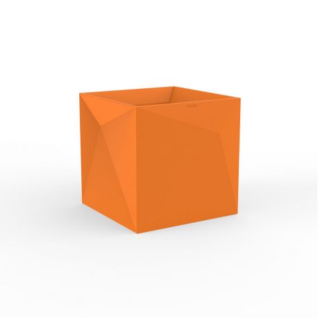 Pot Faz carré, design à facettes 40x40xH40 cm, Vondom orange