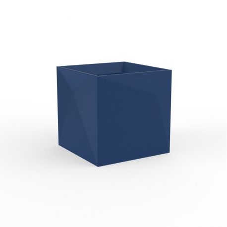 Pot Faz carré, design à facettes 40x40xH40 cm, Vondom bleu marine