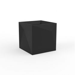 Pot Faz carré, design à facettes 40x40xH40 cm, Vondom noir