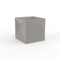Pot Faz carré, design à facettes 40x40xH40 cm, Vondom taupe