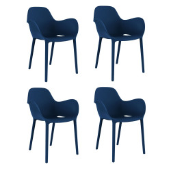Set de 4 chaises Sabinas, Vondom bleu marine