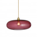 Luminaire verre soufflé Horizon Rouge Rubis, diamètre 45 cm, Ebb & Flow, douille et câble dorés