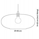 Luminaire verre soufflé Horizon Transparent, diamètre 45 cm, Ebb & Flow, douille et câble argentés