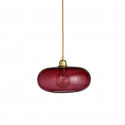 Suspension verre soufflé design Horizon Rouge Rubis, diamètre 29 cm, Ebb & Flow, douille et câble dorés
