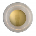 Plafonnier verre soufflé Horizon Marron glacé, diamètre 36 cm, Ebb & Flow, centre métal doré