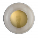 Plafonnier verre soufflé Horizon Marron glacé, diamètre 36 cm, Ebb & Flow, centre métal doré