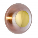 Plafonnier verre soufflé Horizon Obisidienne, diamètre 36 cm, Ebb & Flow, centre métal doré