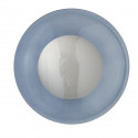 Plafonnier verre soufflé Horizon Bleu Abysse, diamètre 36 cm, Ebb & Flow, centre métal argenté