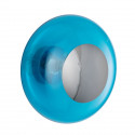 Plafonnier verre soufflé Horizon Bleu Piscine, diamètre 36 cm, Ebb & Flow, centre métal argenté