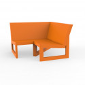 Module d'angle 90° pour canapé angle exterieur Frame, Vondom orange avec coussins en tissu Silvertex