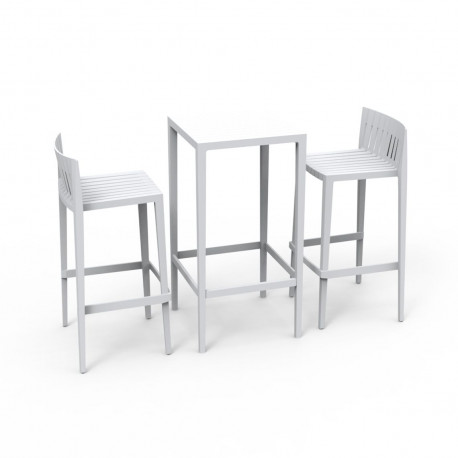 Set Spritz table et 2 tabourets, hauteur d'assise 76cm, Vondom blanc