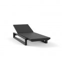 Chaise longue Frame noir mat, avec coussin tissu Silvertex, Vondom