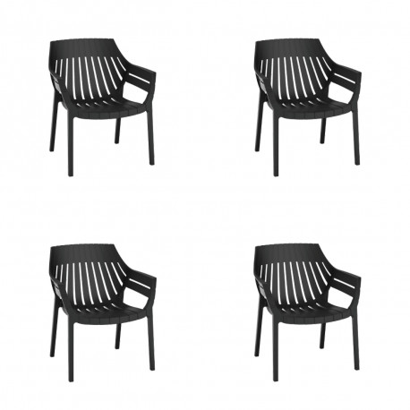 Lot de 4 fauteuils lounge Spritz, Vondom noir