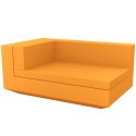 Module gauche chaise longue canapé Vela, Vondom, 100x160xH72cm orange