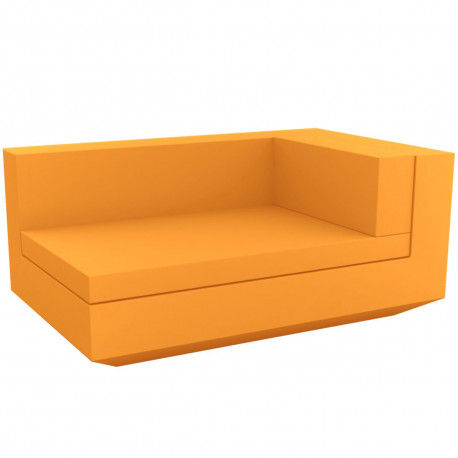 Module droit chaise longue canapé Vela, Vondom, 100x160xH72cm orange