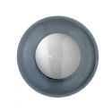Applique et plafonnier bulle de verre soufflé Horizon Gris fumé, diamètre 21 cm, Ebb & Flow, centre métal argenté