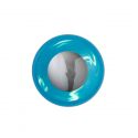 Applique et plafonnier bulle de verre soufflé Horizon Bleu Piscine diamètre 21 cm, Ebb & Flow, centre métal argenté