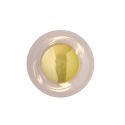 Applique et plafonnier bulle de verre soufflé Horizon Corail, diamètre 21 cm, Ebb & Flow, centre métal doré