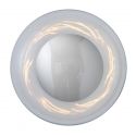 Applique plafonnier verre soufflé Horizon Transparent, diamètre 29 cm, Ebb & Flow, centre métal argenté