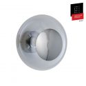 Applique plafonnier verre soufflé Horizon Transparent, diamètre 29 cm, Ebb & Flow, centre métal argenté