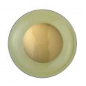 Applique plafonnier verre soufflé Horizon Vert olive, diamètre 29 cm, Ebb & Flow, centre métal doré