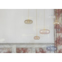 Applique murale verre soufflé Horizon Transparent, diamètre 21 cm, Ebb & Flow, rosace et bras dorés