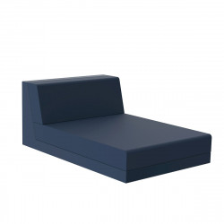 Salon de jardin design Pixel, module chaise longue, Vondom, tissu Silvertex Bleu Marine