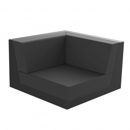 Canapé outdoor modulable Pixel, module gauche, Vondom, tissu Silvertex Noir