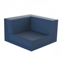 Canapé outdoor modulable Pixel, module gauche, Vondom, tissu Silvertex Bleu Marine
