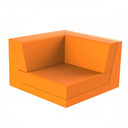 Canapé outdoor modulable Pixel, module gauche, Vondom, tissu Silvertex Orange