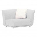 Canapé extérieur design Suave, module gauche, Vondom, tissu déperlant blanc Snow 1041