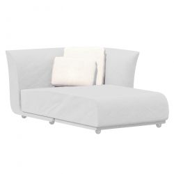 Salon d'été Suave, module chaise longue gauche, Vondom, tissu déperlant blanc Snow 1041