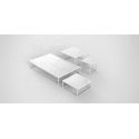 Table basse contemporaine rectangulaire Suave 160x100xH40cm, Vondom, Dekton Entzo blanc et pieds blancs