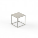 Petite table basse carrée Pixel 40x40xH25cm, Vondom, Dekton Danae écru et pieds écru