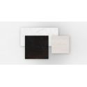 Table basse carrée contemporaine Pixel 100x100xH25cm, Vondom, Dekton Entzo blanc et pieds blancs