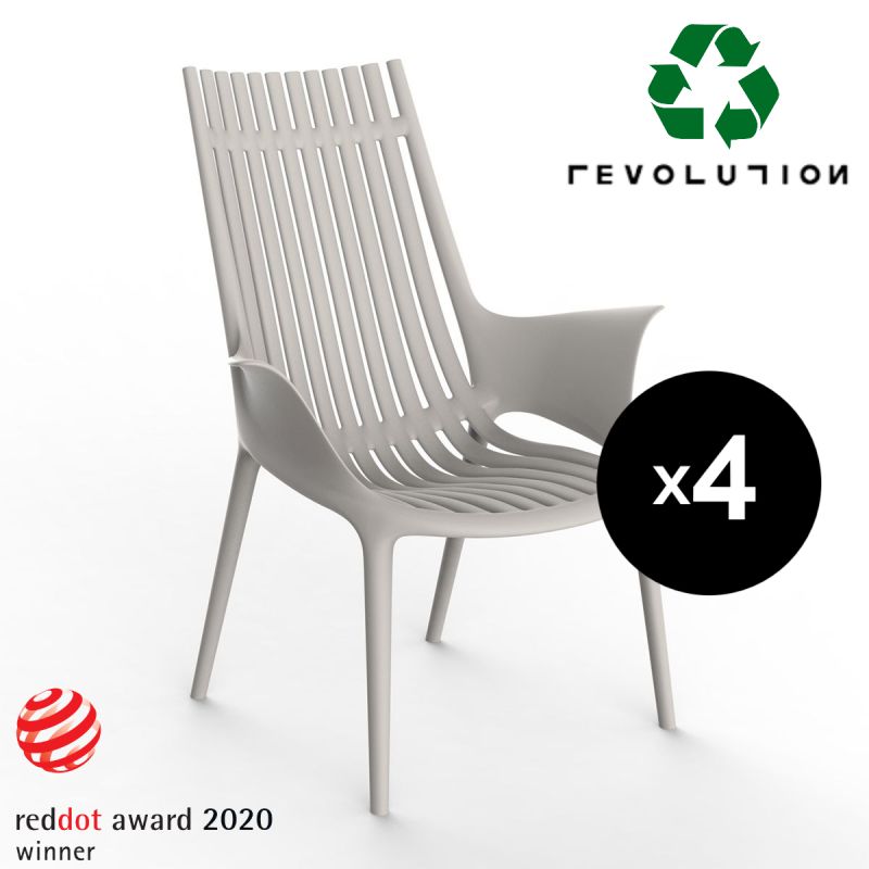 Lot de 4 chaises longues design ondulées Ibiza Revolution® en