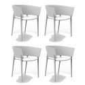 Set de 4 fauteuils Africa Revolution® en plastique recyclé, Vondom blanc Milos 4023