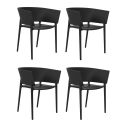 Set de 4 fauteuils Africa Revolution® en plastique recyclé, Vondom noir Manta 4022