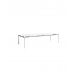 Table de jardin design luxe blanc, 10 personnes, Frame 250 tout blanc, Vondom, 250x100xH74 cm