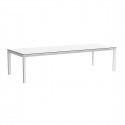 Grande table de jardin 12 à 14 personnes, Frame 300 blanc, plateau blanc bords noirs, Vondom, 300x120xH74 cm