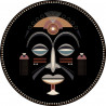 Tapis vinyle rond, masque africain homme, diamètre 145cm, collection Baba Souk, Pôdevache