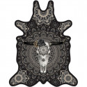 Tapis Buffle fond noir XXL, vinyle forme peau de bête, 198x250cm, collection Baba Souk, Pôdevache