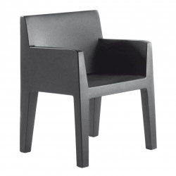 Chaise avec accoudoirs indoor-outdoor Jut Vondom gris anthracite