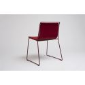 Chaise minimaliste Alo, structure acier rouge nectarine et tissu Valencia Nectarine, Ondarreta