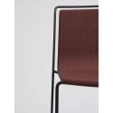 Tabouret haut design Alo, hauteur d’assise 75cm, structure acier rouge nectarine et tissu Valencia Nectarine, Ondarreta