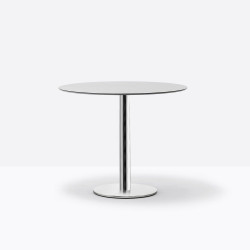 Pied de table Inox 4431, rond, finition aluminium, Pedrali