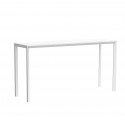Table haute Frame Aluminium, Vondom, blanc laqué, plateau HPL blanc intégral, 200x60x105 cm